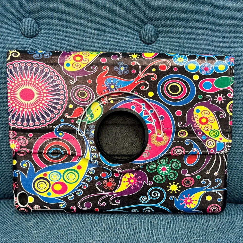 Colorful Paisley Swivel Tablet Case for IPAD 5 or 6 (9.7 inch screen)
